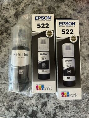 Epson 522 Black Refill Ink Bottles